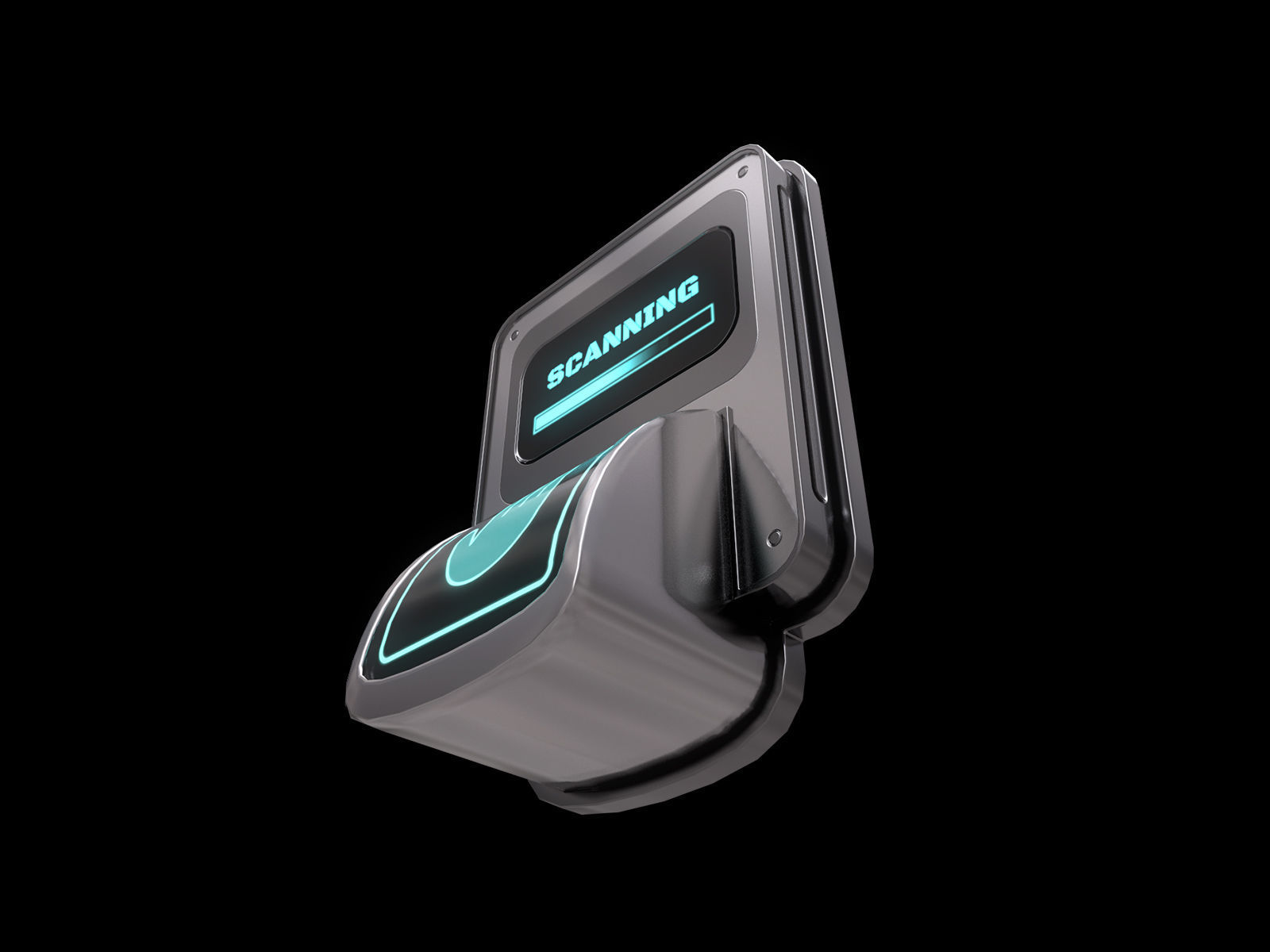 Low Poly Biometric Door Lock Low-poly 3D model_4