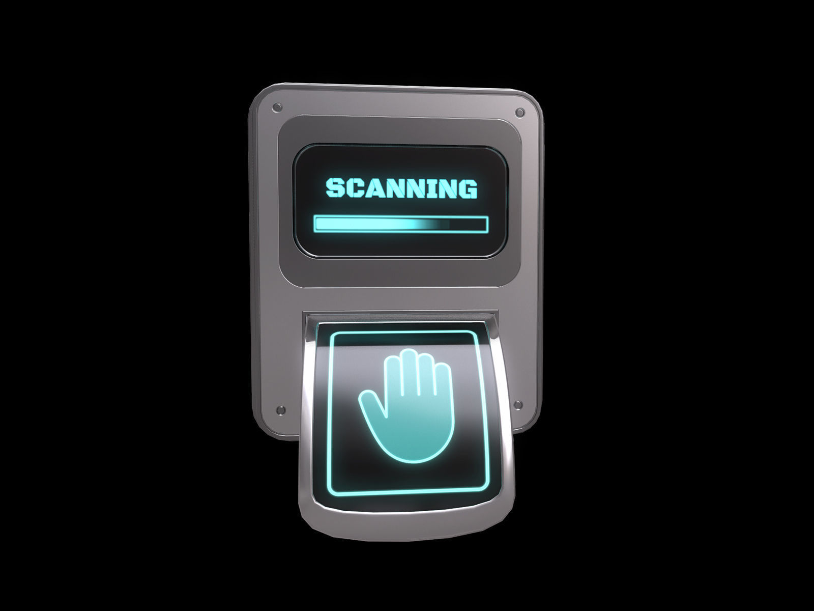 Low Poly Biometric Door Lock Low-poly 3D model_2