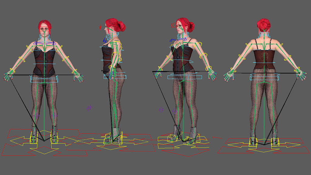 Female Scan - Sonya Rigged A-pose Low-poly 3D model_2