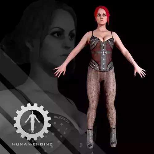 Female Scan - Sonya Rigged A-pose Low-poly 3D model