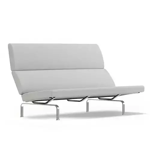 Grey Fabric Sofa 3D Model