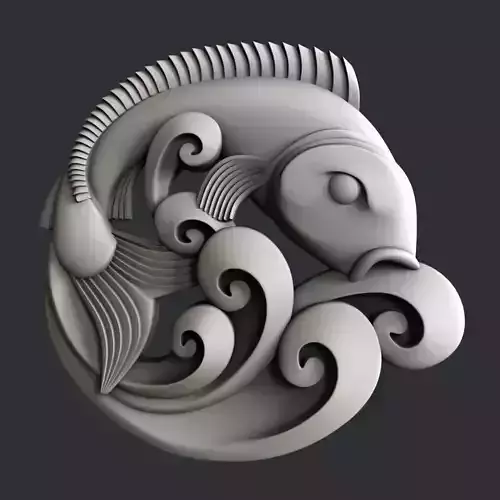 3d STL models for CNC or 3d printer Fish