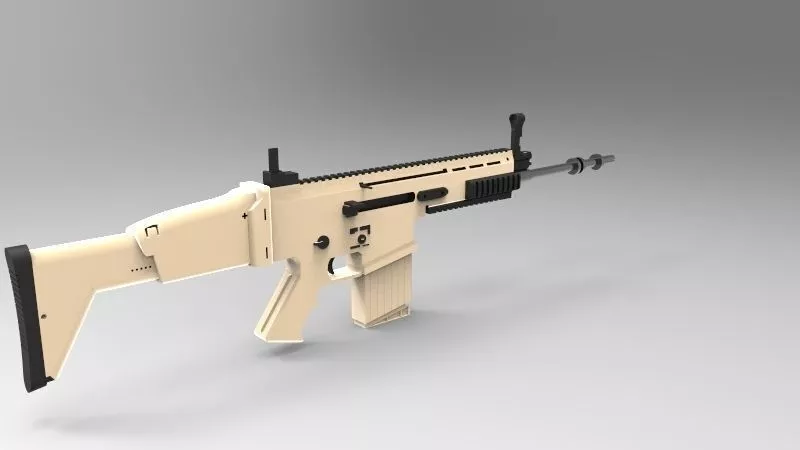 SCAR H Assault Rifle Free 3D model
