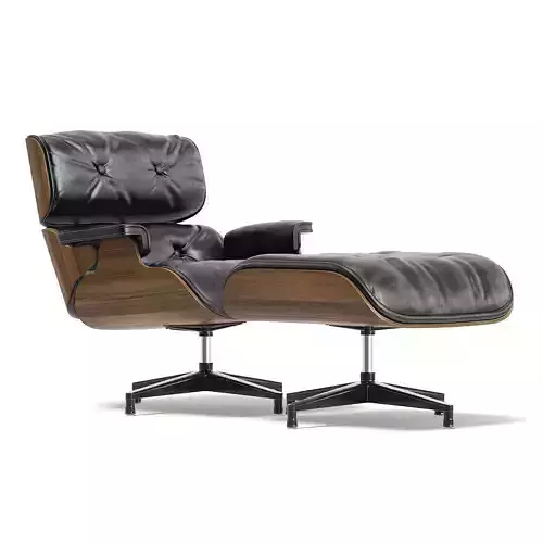 Lounge Chair 3D Model with Footrest 3D model