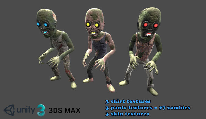 Zombies kit Free low-poly 3D model