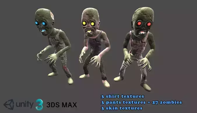Zombies kit Free low-poly 3D model