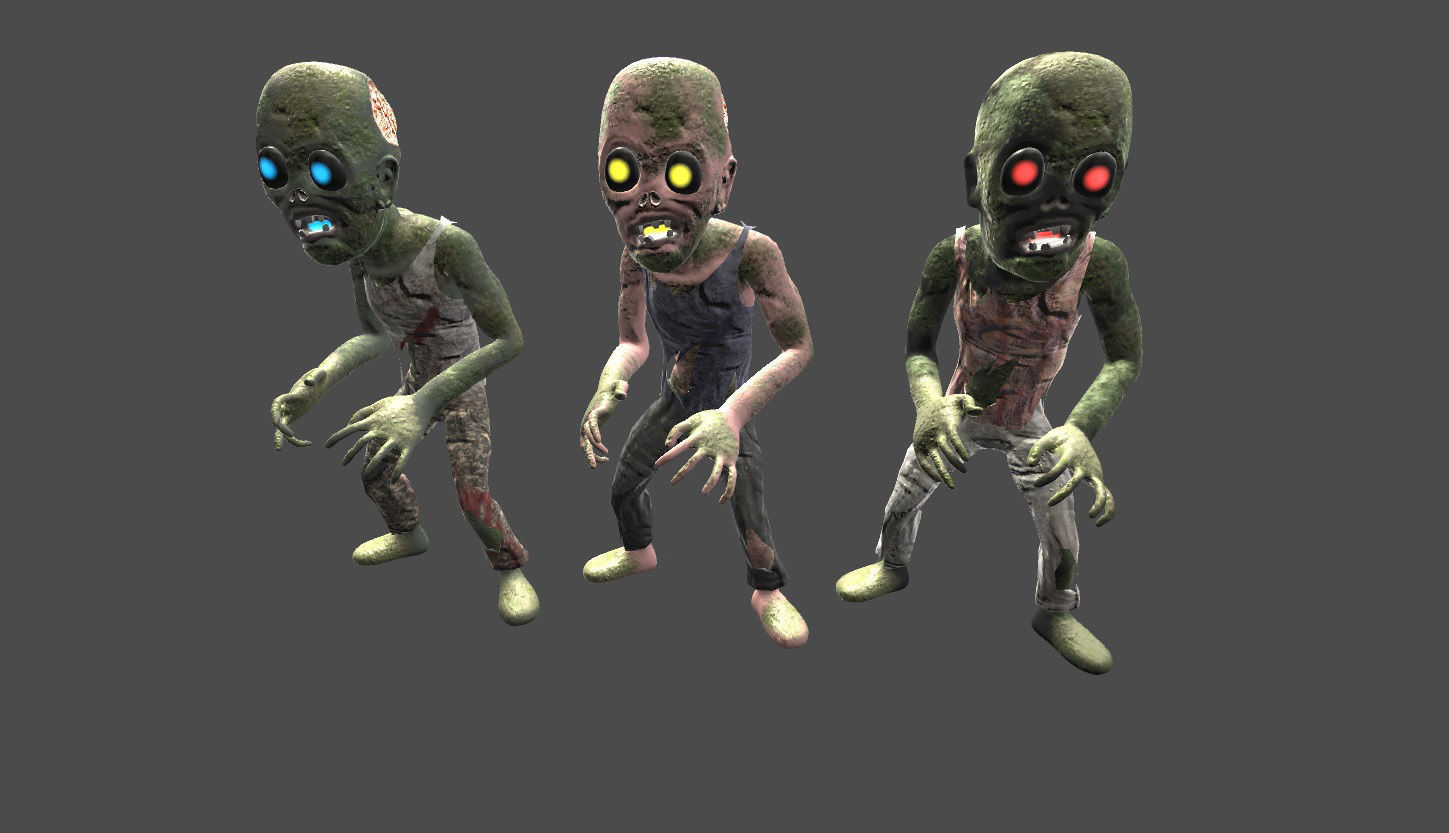Zombies kit Free low-poly 3D model_1