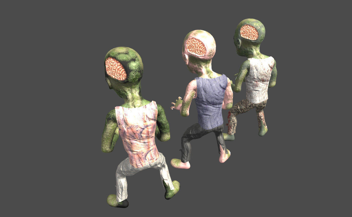 Zombies kit Free low-poly 3D model_2