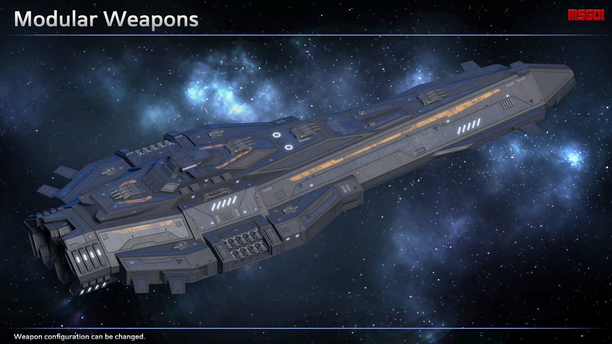 Spaceship Battleship Excalibur Low-poly 3D model_5