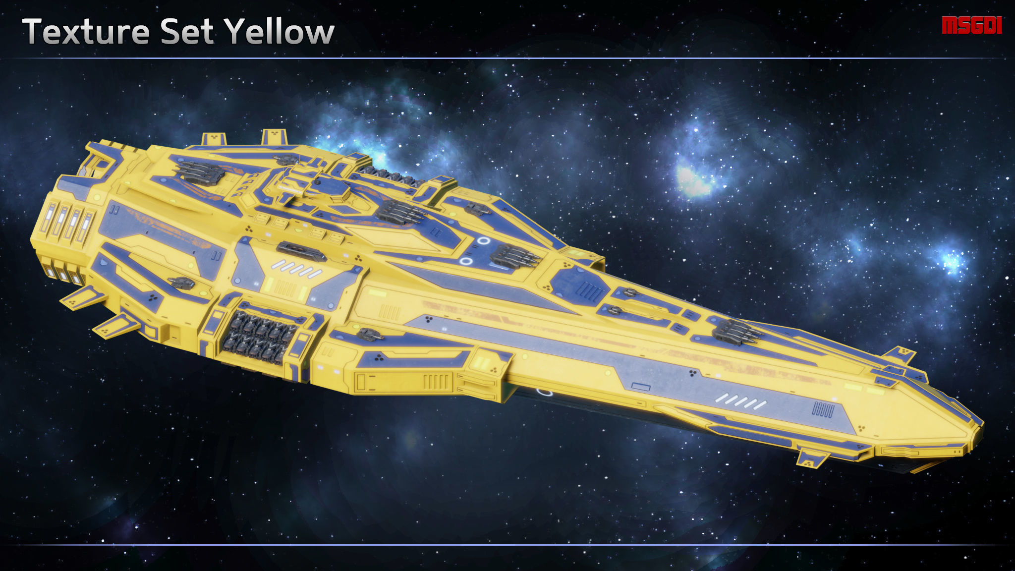 Spaceship Battleship Excalibur Low-poly 3D model_12