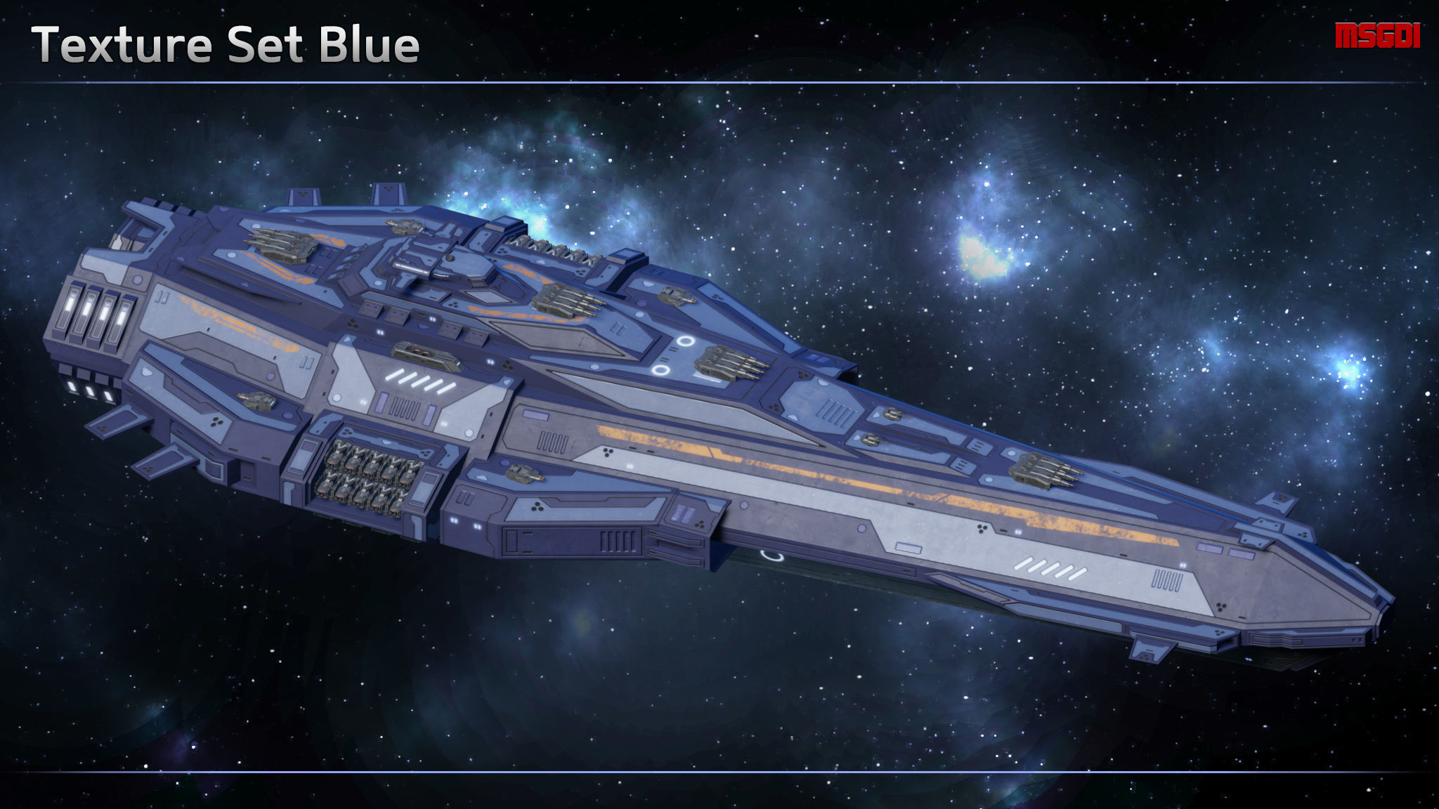 Spaceship Battleship Excalibur Low-poly 3D model_8