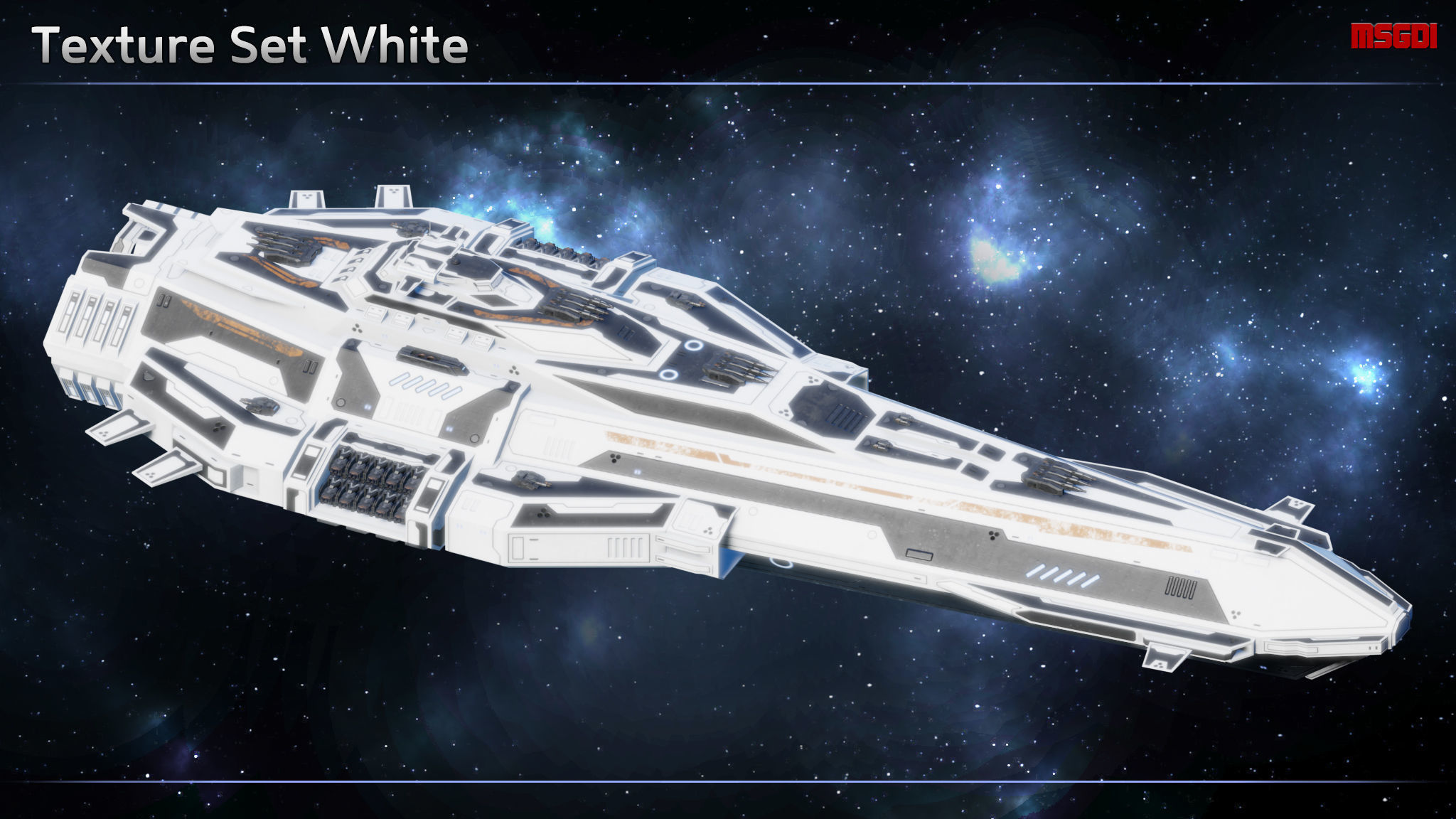 Spaceship Battleship Excalibur Low-poly 3D model_11