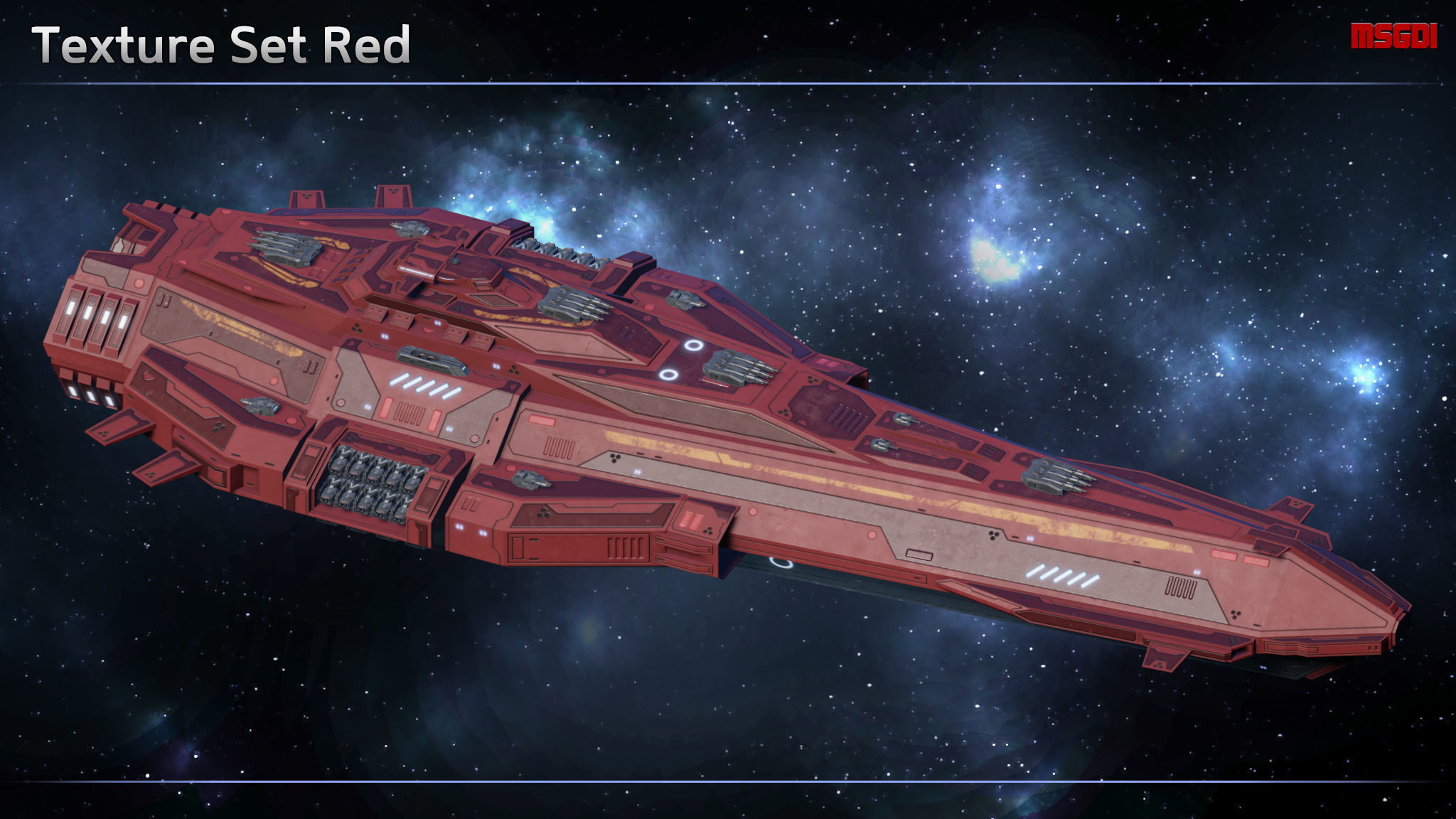 Spaceship Battleship Excalibur Low-poly 3D model_10