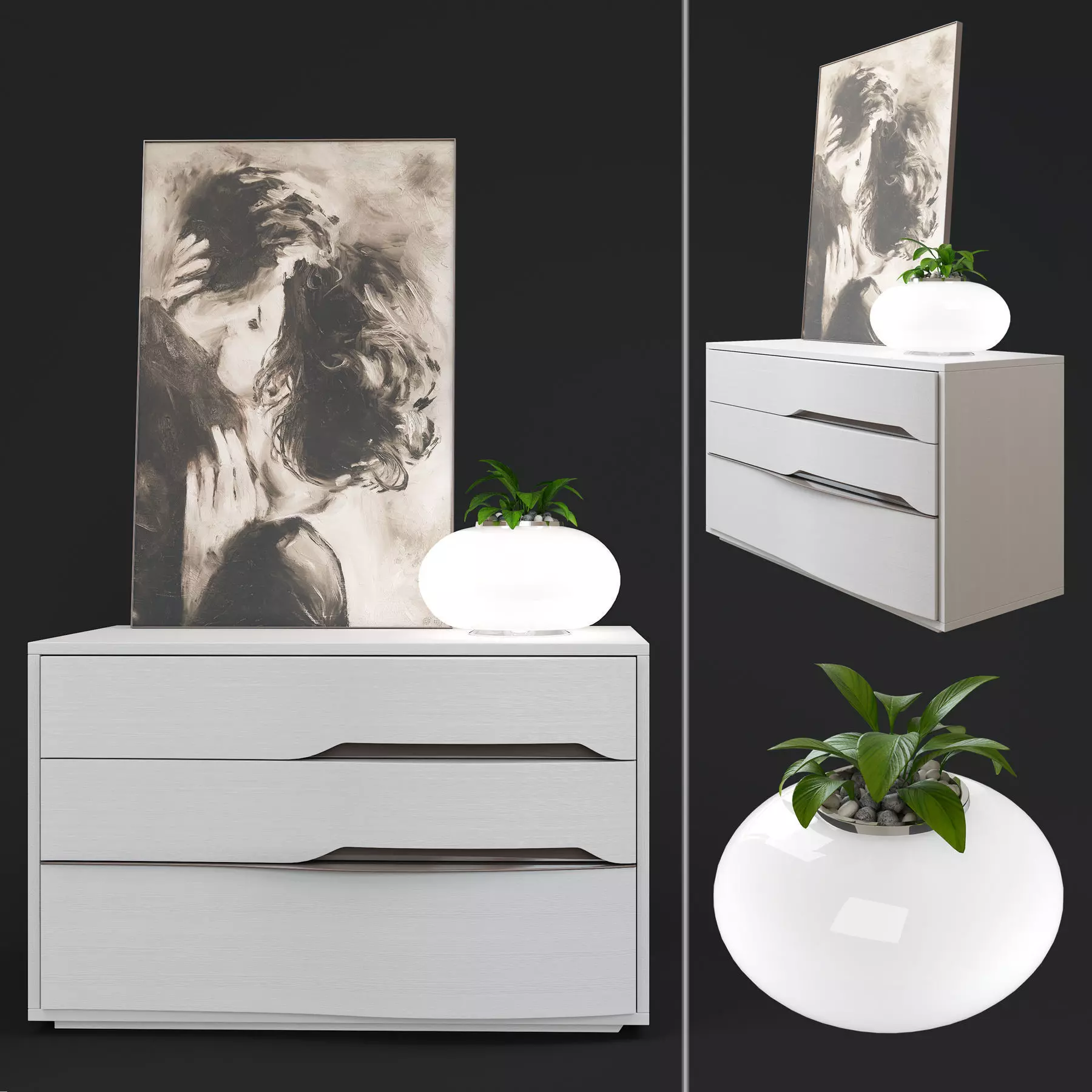 Chest of Venera from Tomasella factory and Azzardo Flora lamp 3D model_0