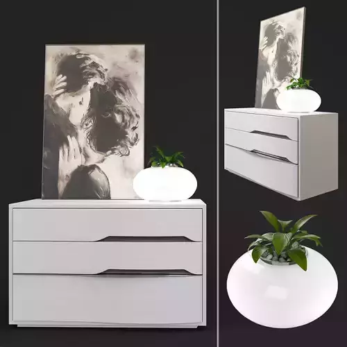 Chest of Venera from Tomasella factory and Azzardo Flora lamp  3D model