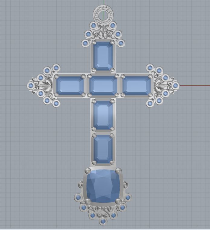 cross pendant 3D print model_3