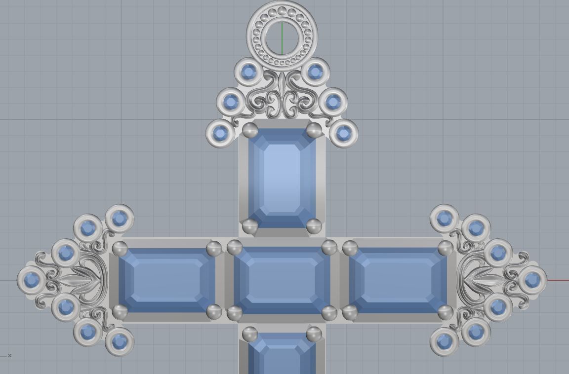 cross pendant 3D print model_15