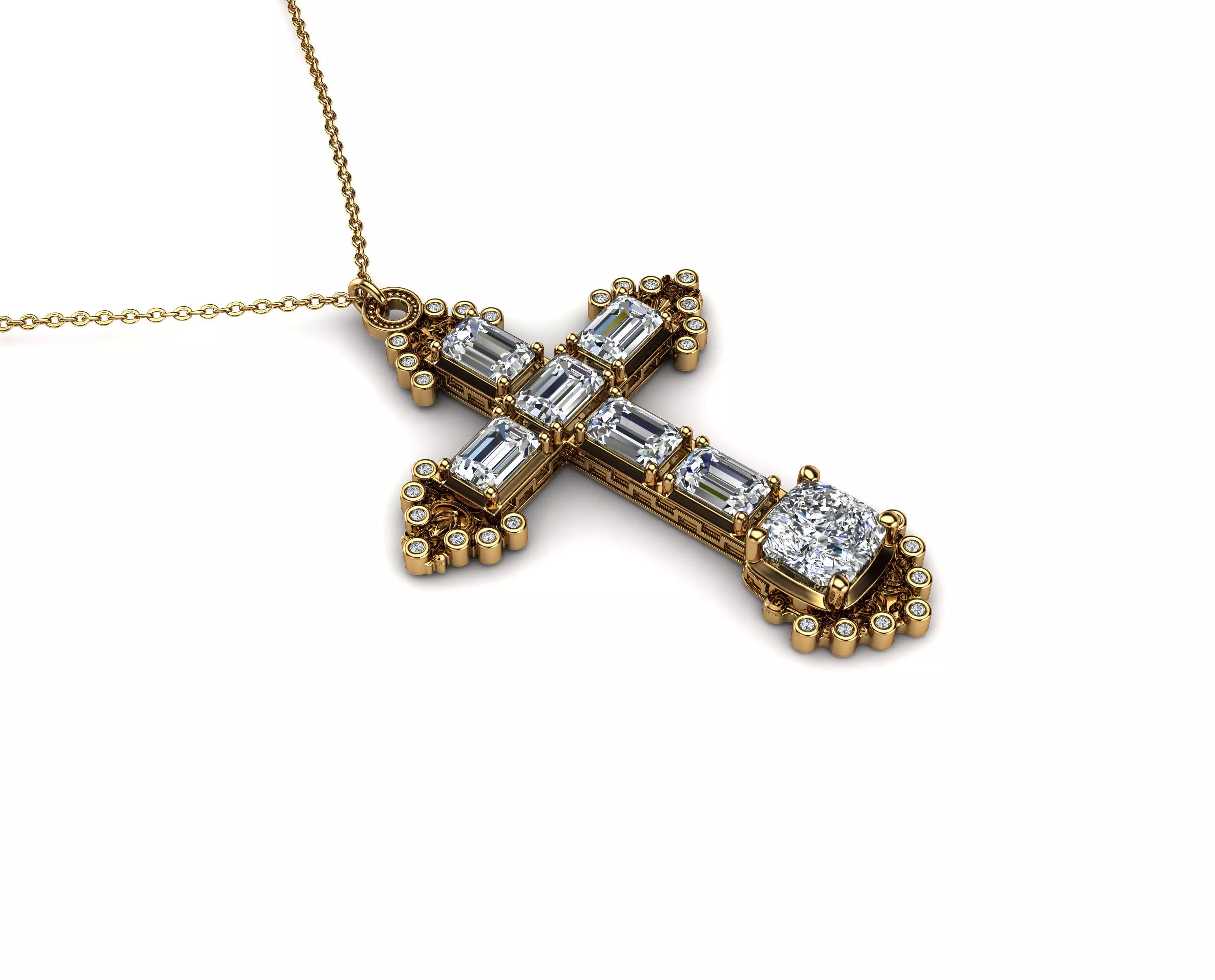 cross pendant 3D print model_0