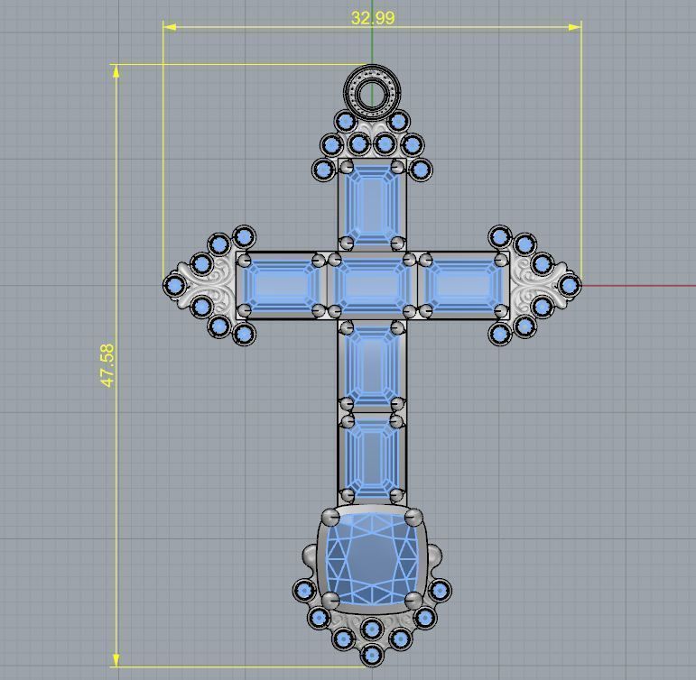 cross pendant 3D print model_16