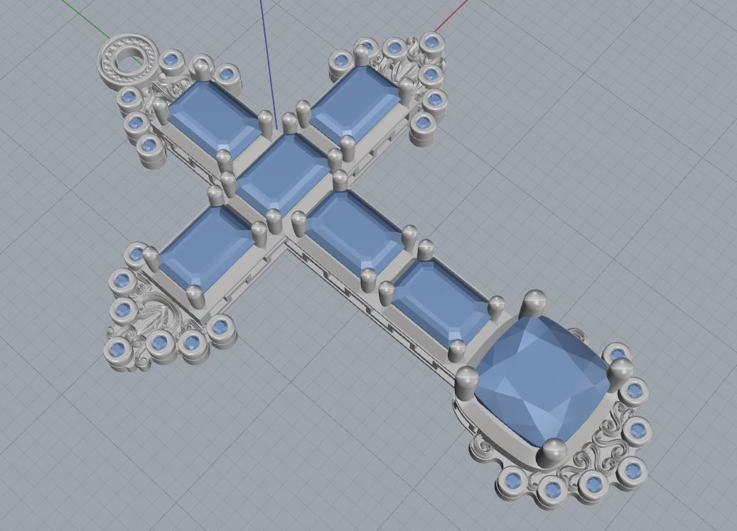 cross pendant 3D print model_11