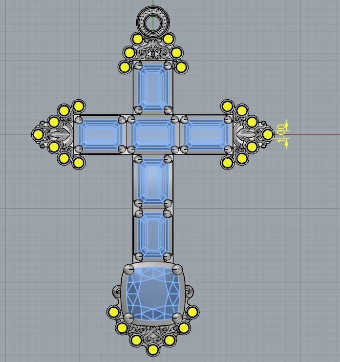 cross pendant 3D print model_2