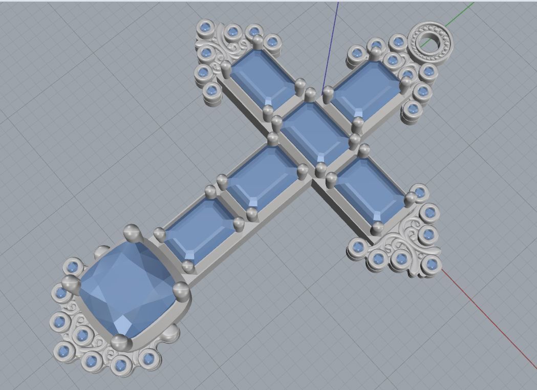 cross pendant 3D print model_13