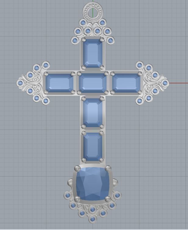 cross pendant 3D print model_12