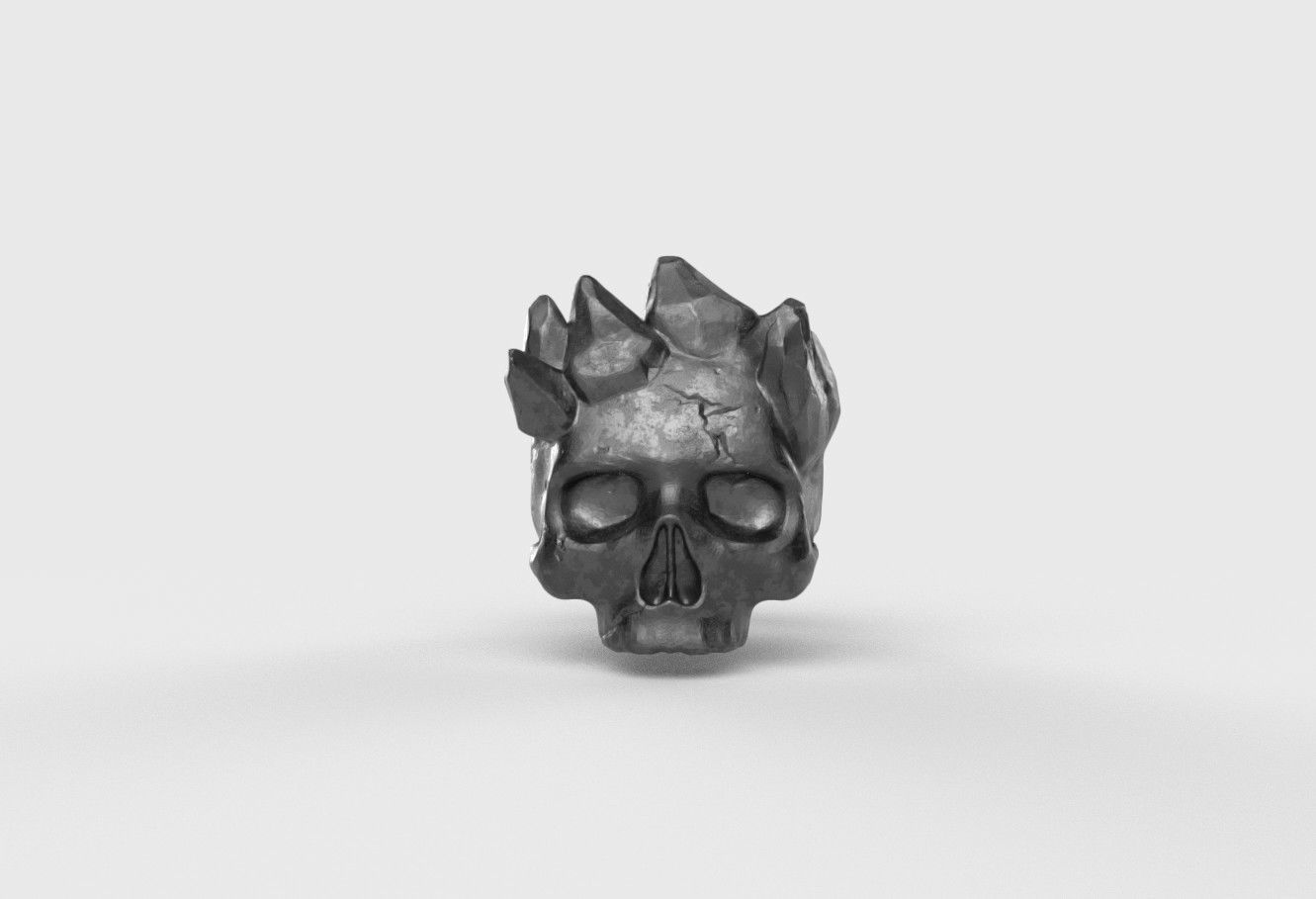 MountainSkull Ring 3D print model_2