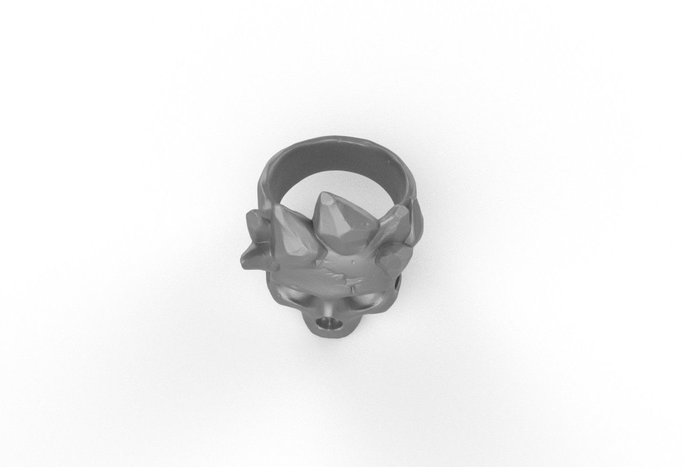 MountainSkull Ring 3D print model_7