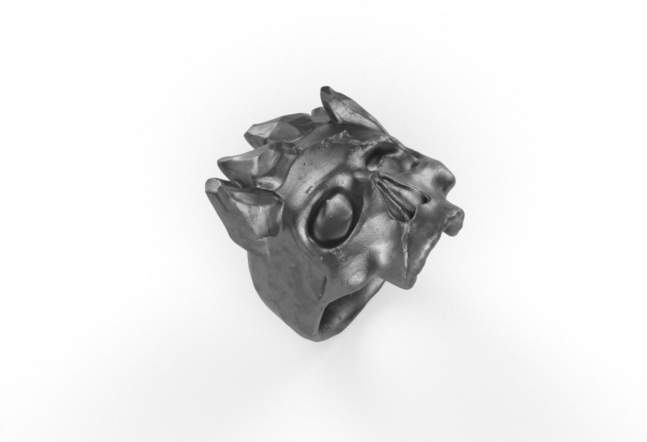 MountainSkull Ring 3D print model_5