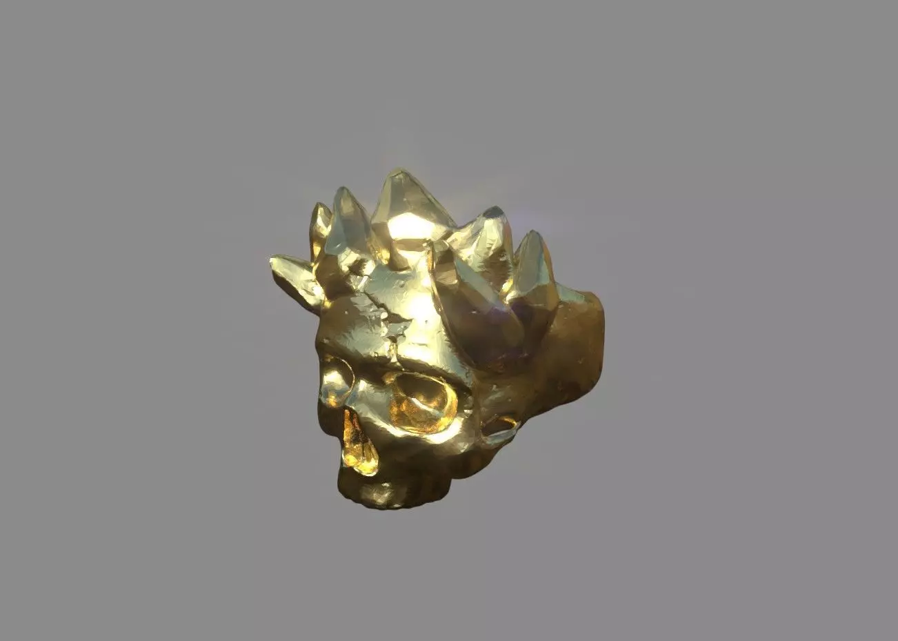 MountainSkull Ring 3D print model_0