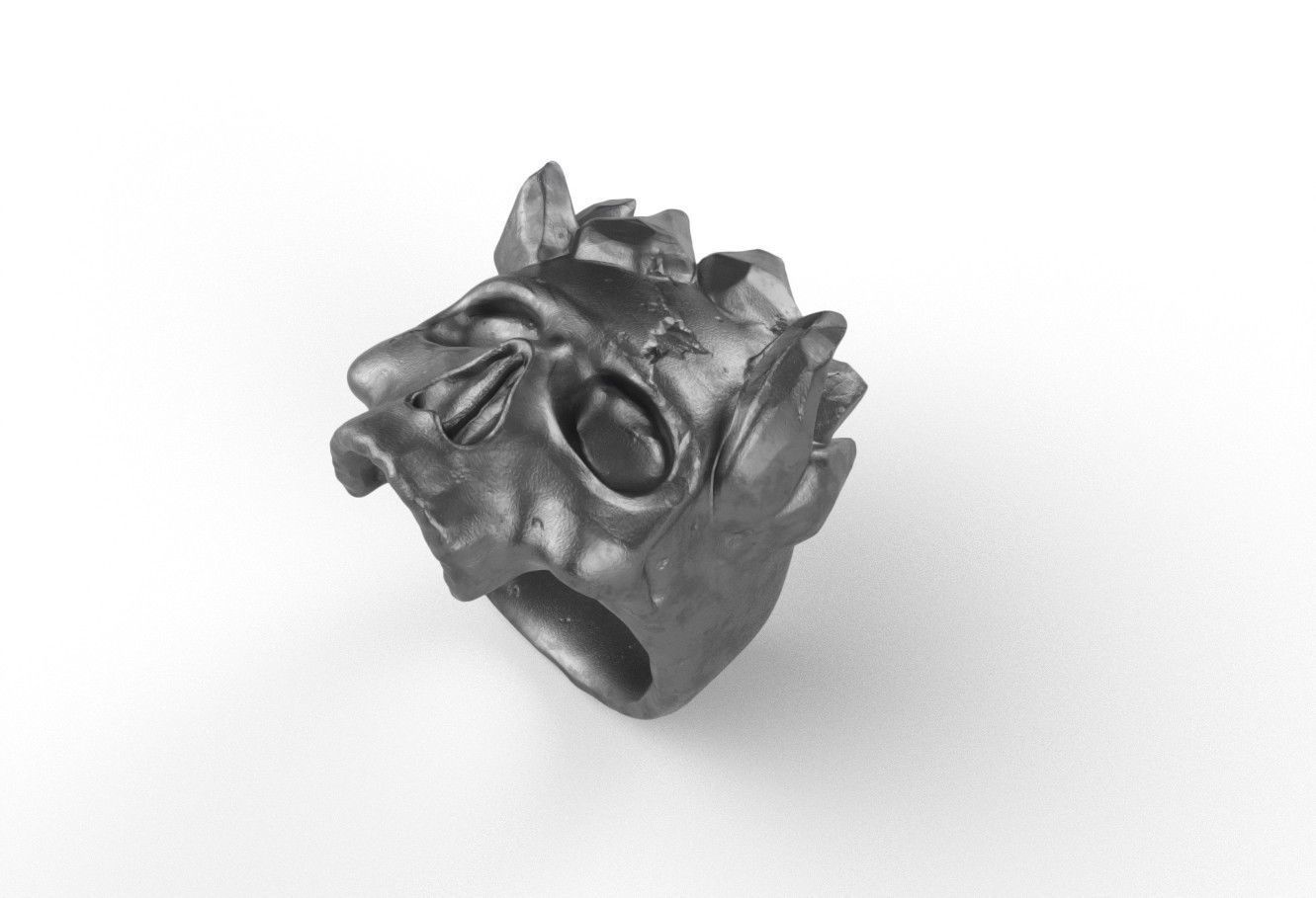 MountainSkull Ring 3D print model_3