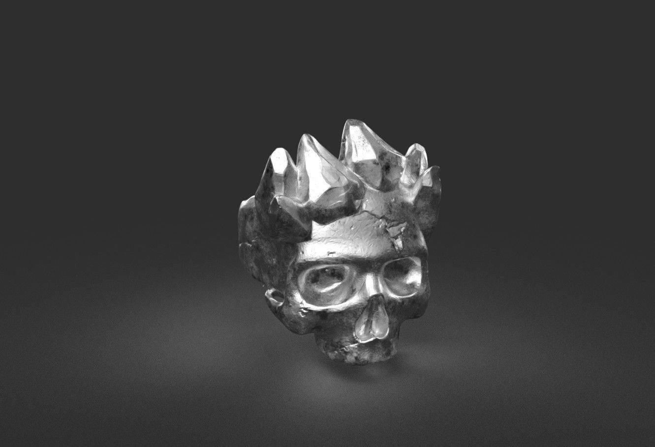 MountainSkull Ring 3D print model_8