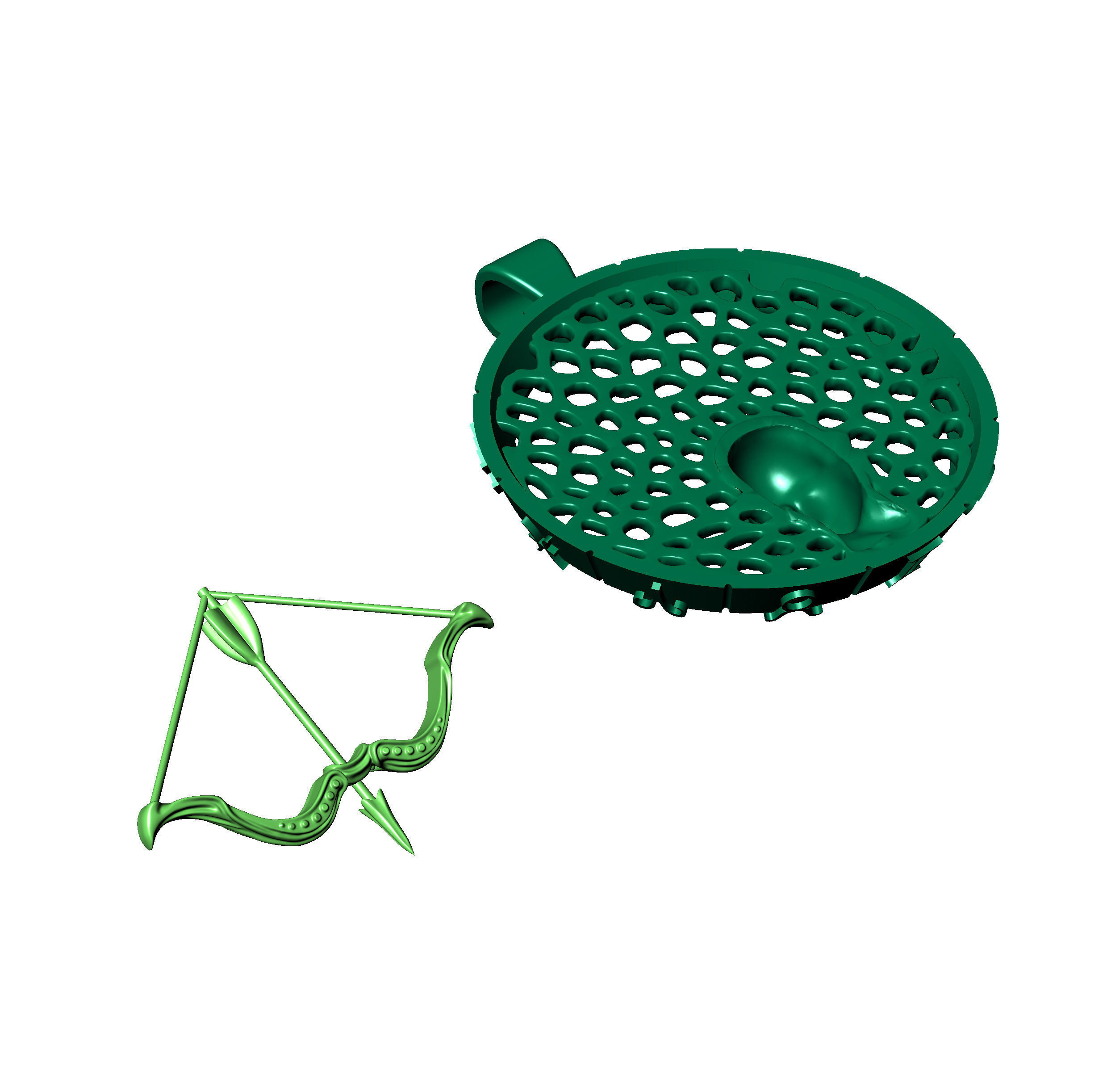 Pendant Zodiac sign Sagittarius 3D print model_10