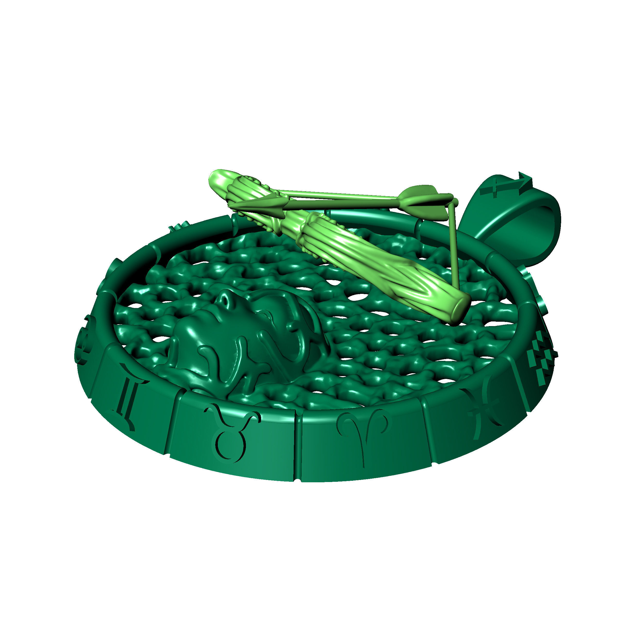 Pendant Zodiac sign Sagittarius 3D print model_9