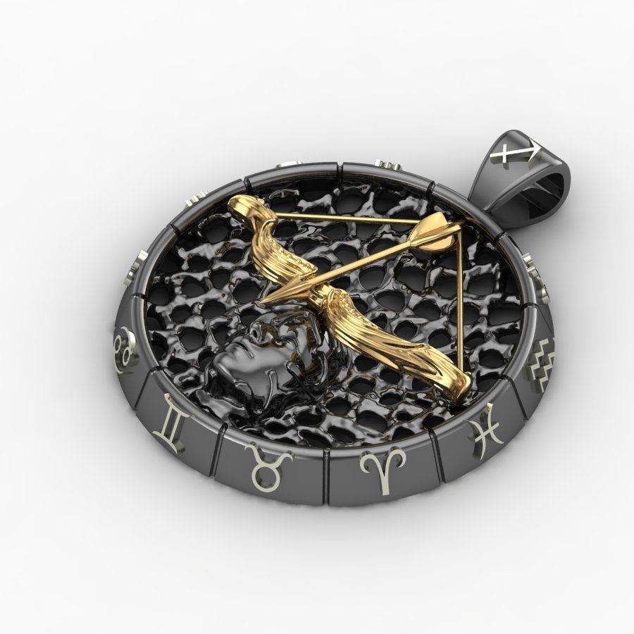 Pendant Zodiac sign Sagittarius 3D print model_1