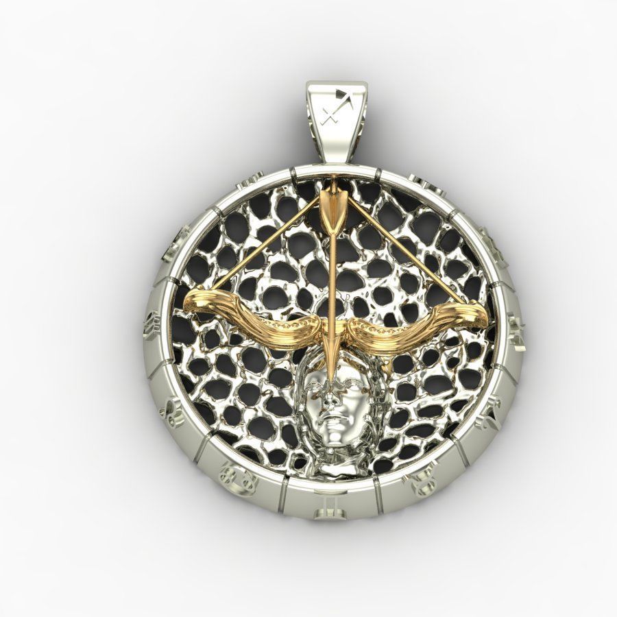 Pendant Zodiac sign Sagittarius 3D print model_3
