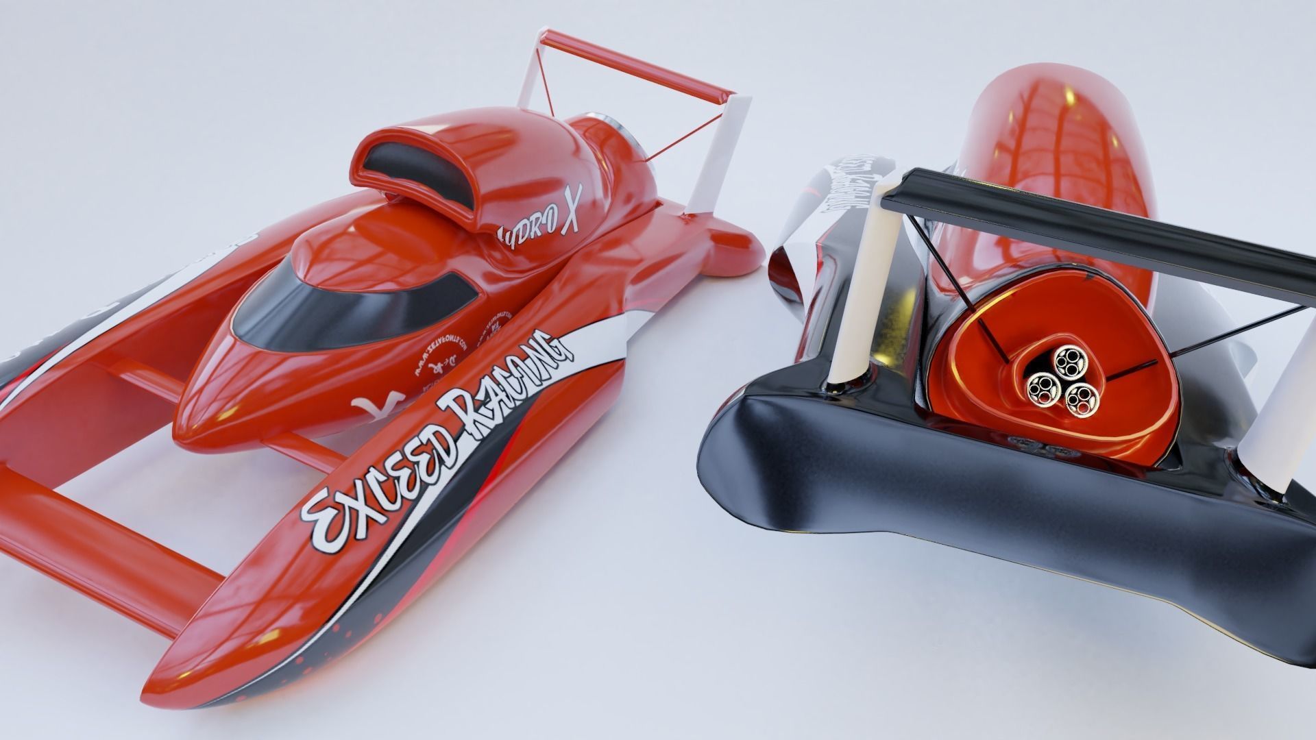 Speed boat extream racer nitro Low-poly 3D model_3