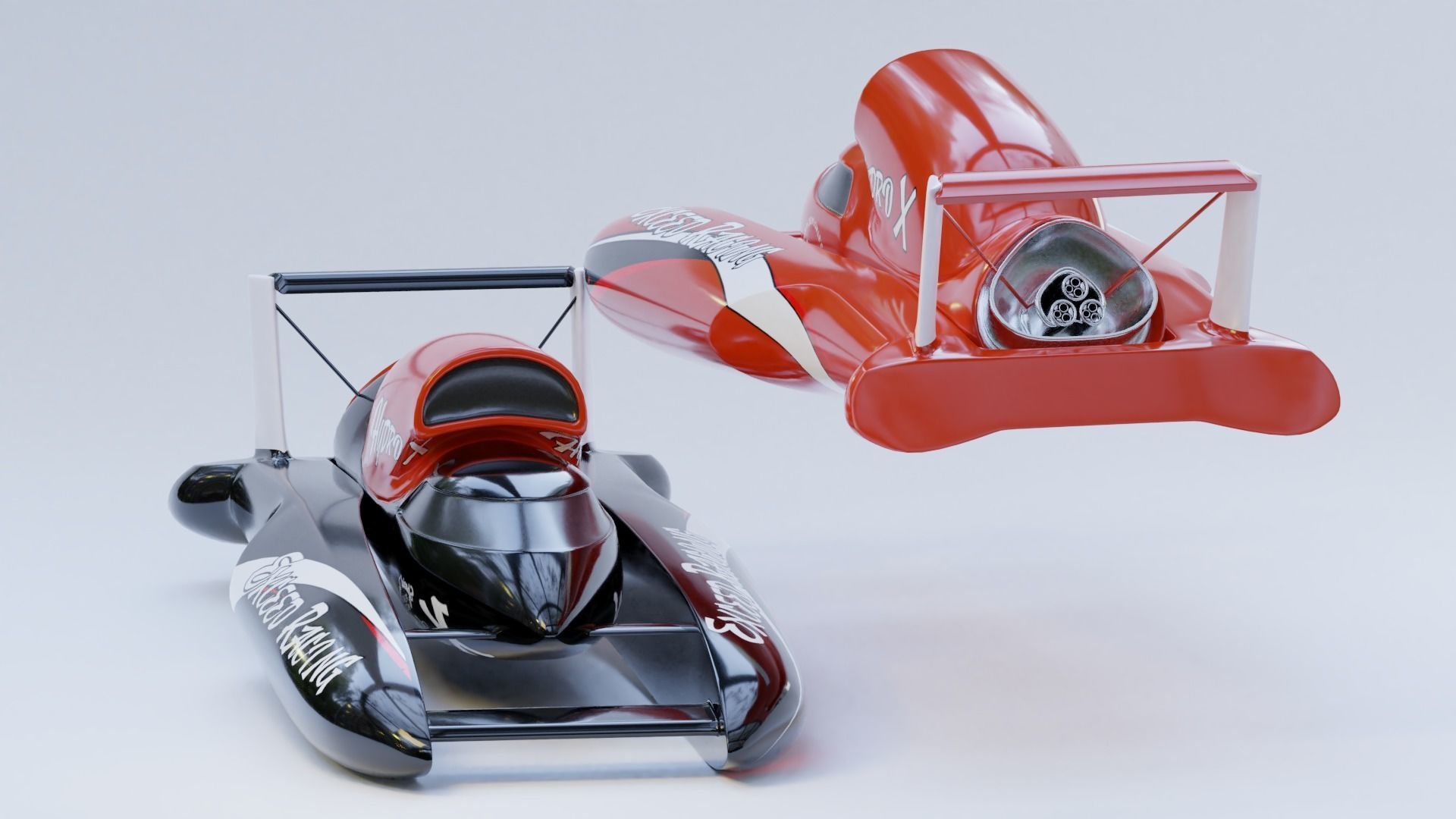 Speed boat extream racer nitro Low-poly 3D model_5