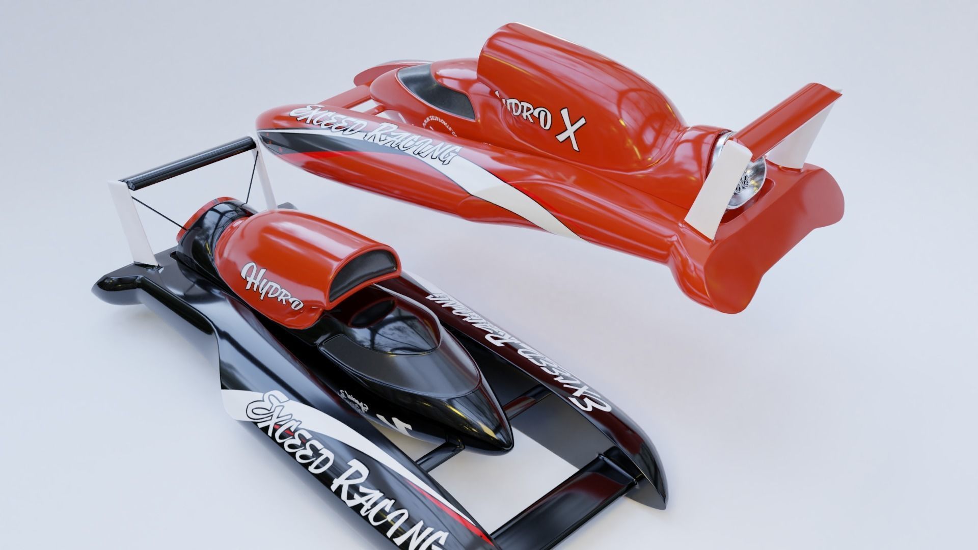 Speed boat extream racer nitro Low-poly 3D model_6