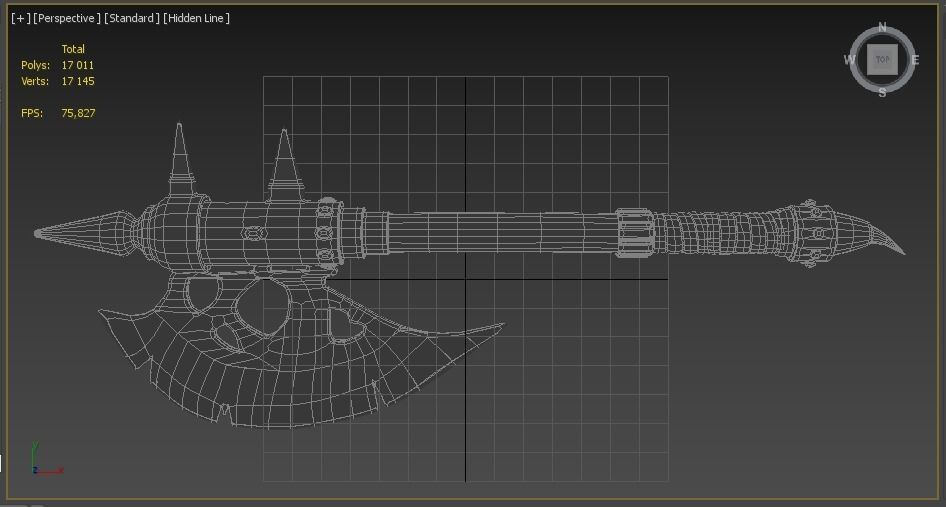 Fighting ax Low-poly 3D model_4