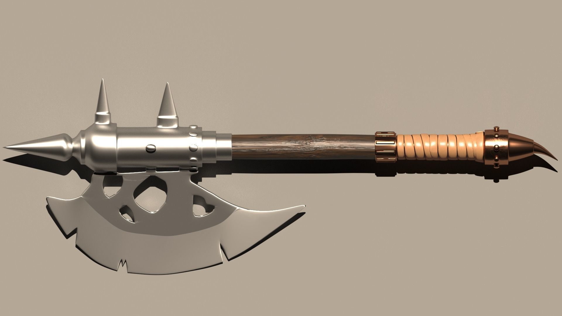 Fighting ax Low-poly 3D model_1