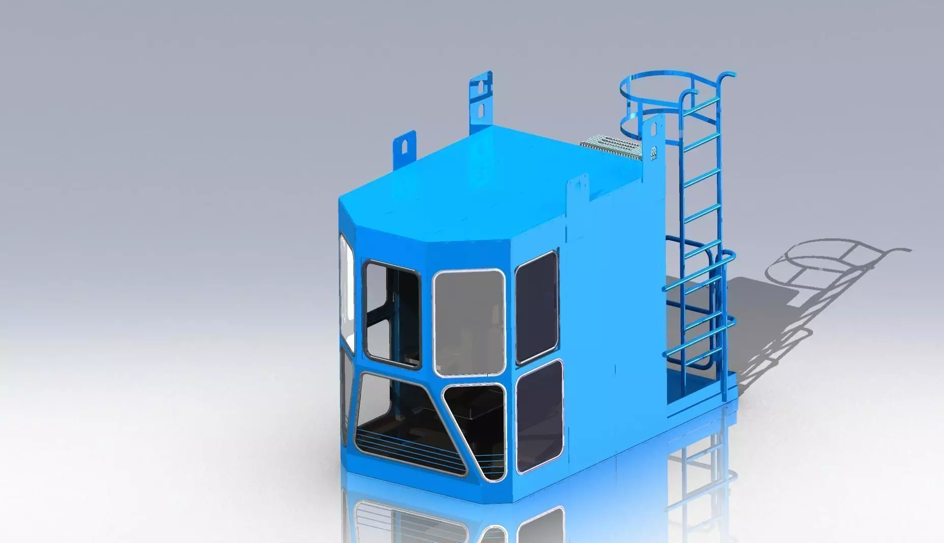 The crane cab Free 3D model_0