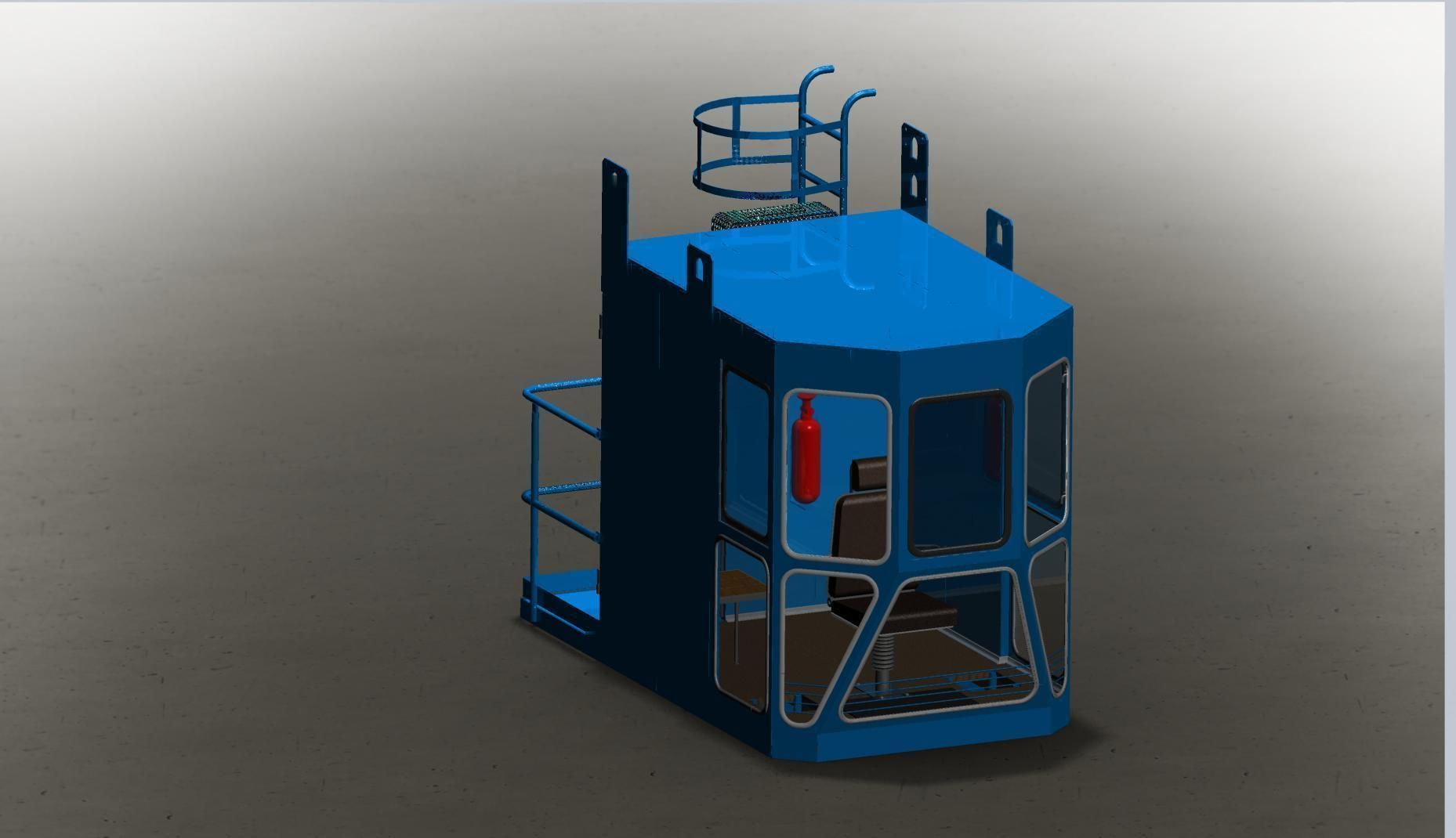 The crane cab Free 3D model_2