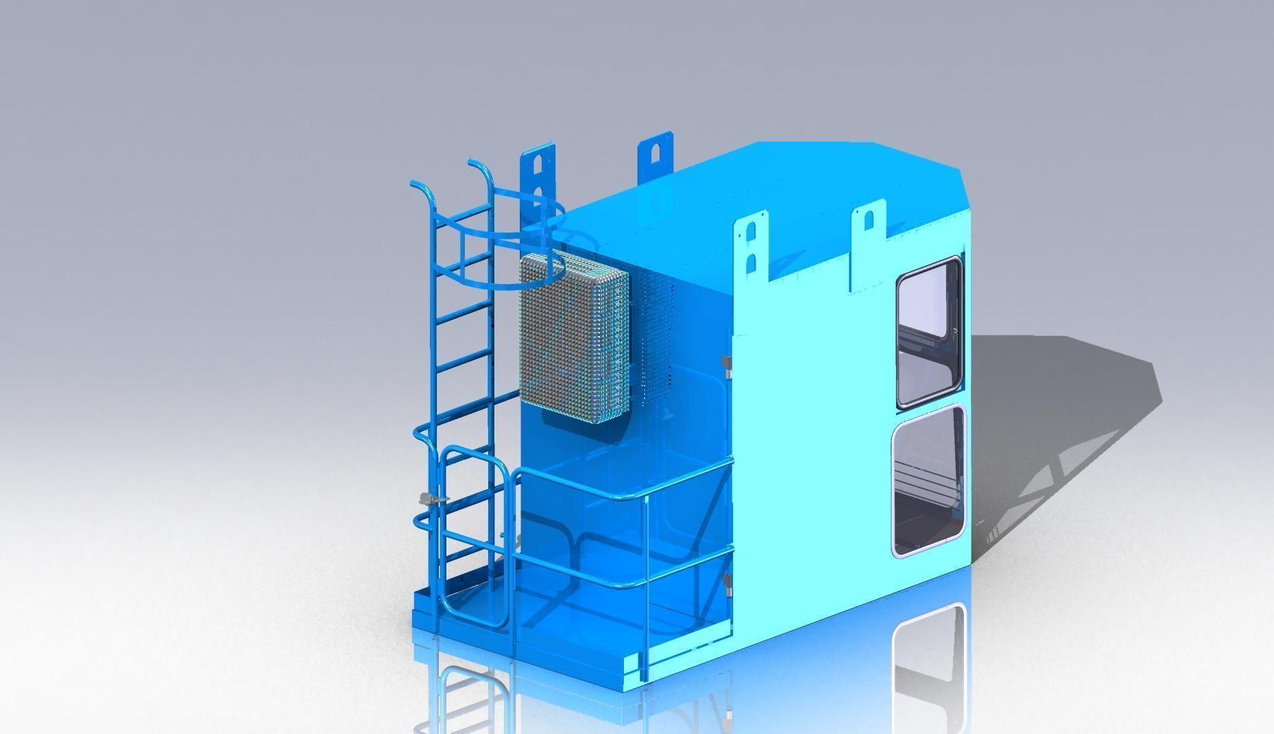 The crane cab Free 3D model_1