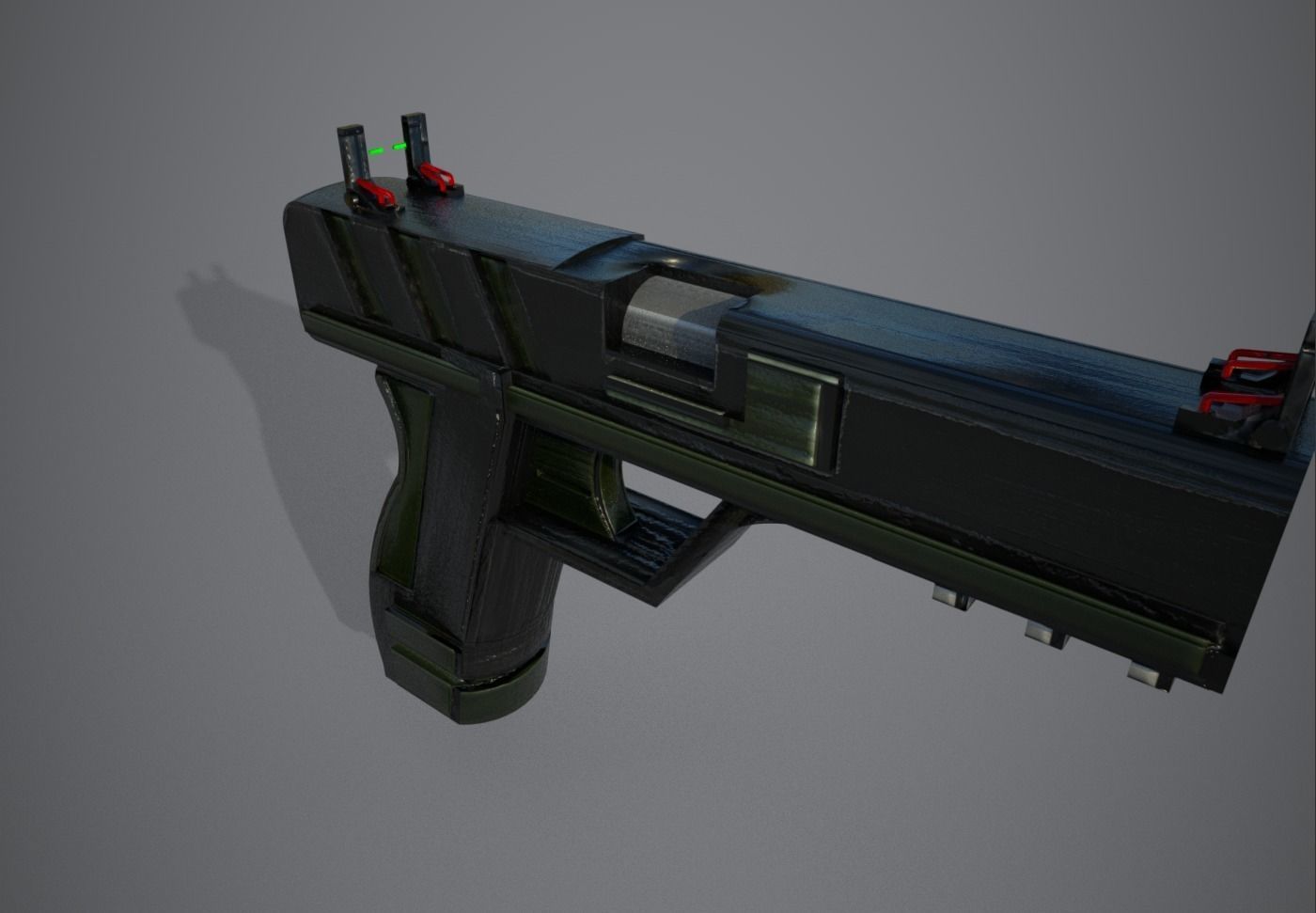Scifi Gun Model Low-poly 3D model_2