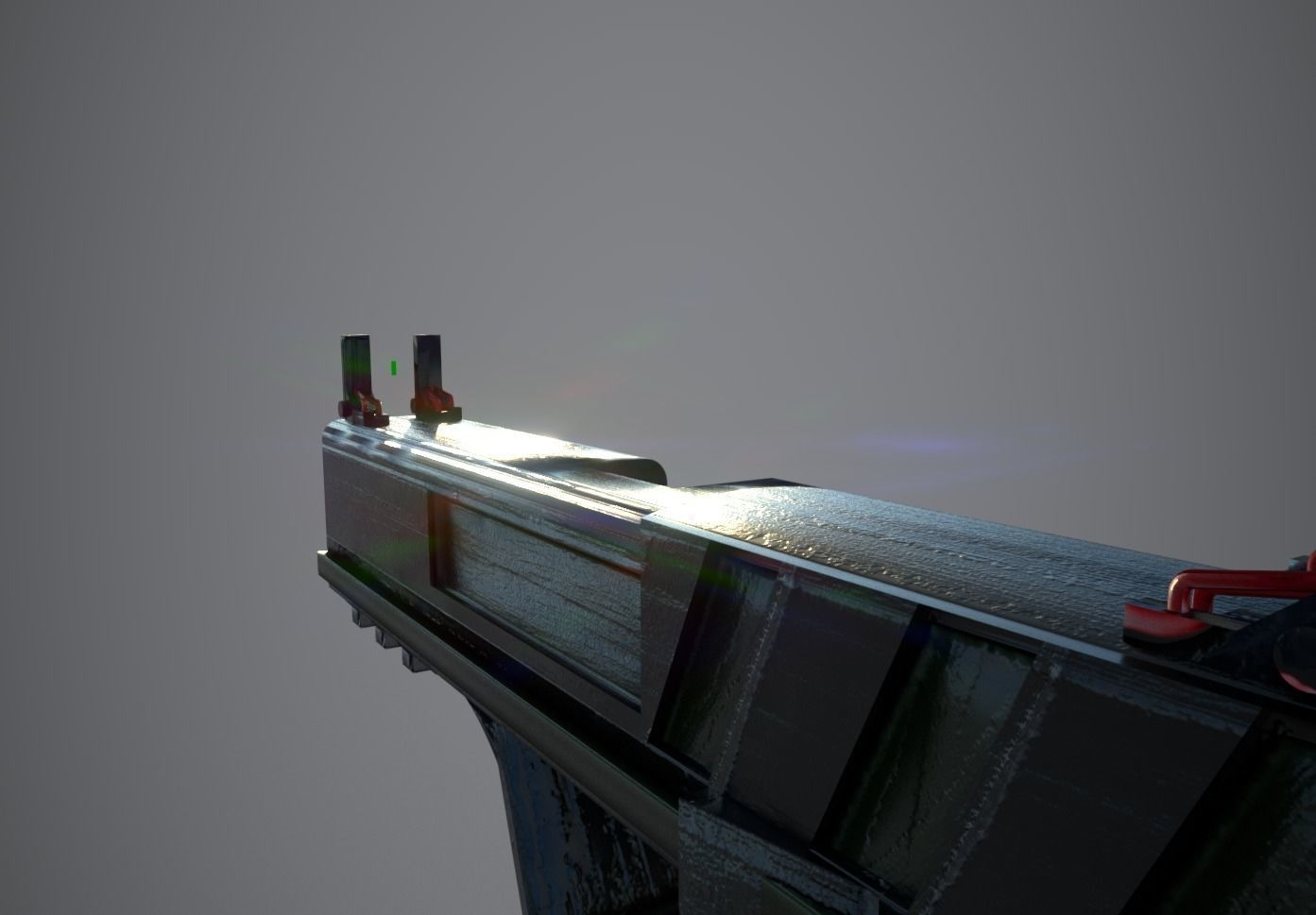 Scifi Gun Model Low-poly 3D model_3