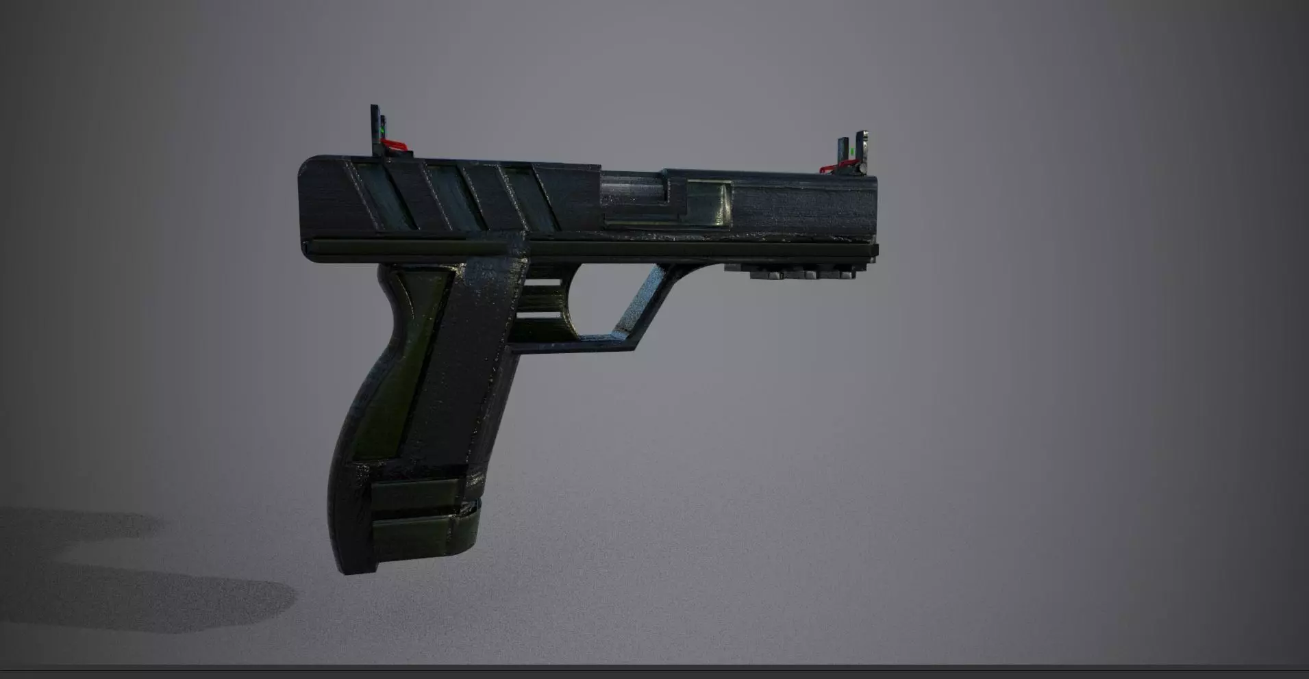 Scifi Gun Model Low-poly 3D model_0