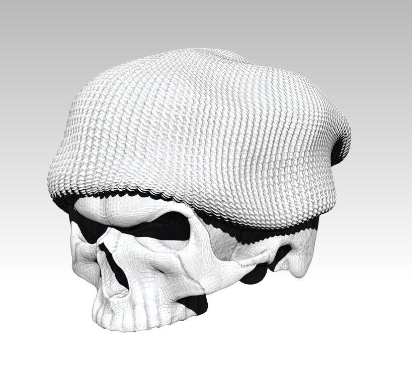 Realistic Angry man skull ski snowboard hat 3d printable  3D print model_8