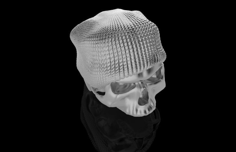 Realistic Angry man skull ski snowboard hat 3d printable  3D print model_15